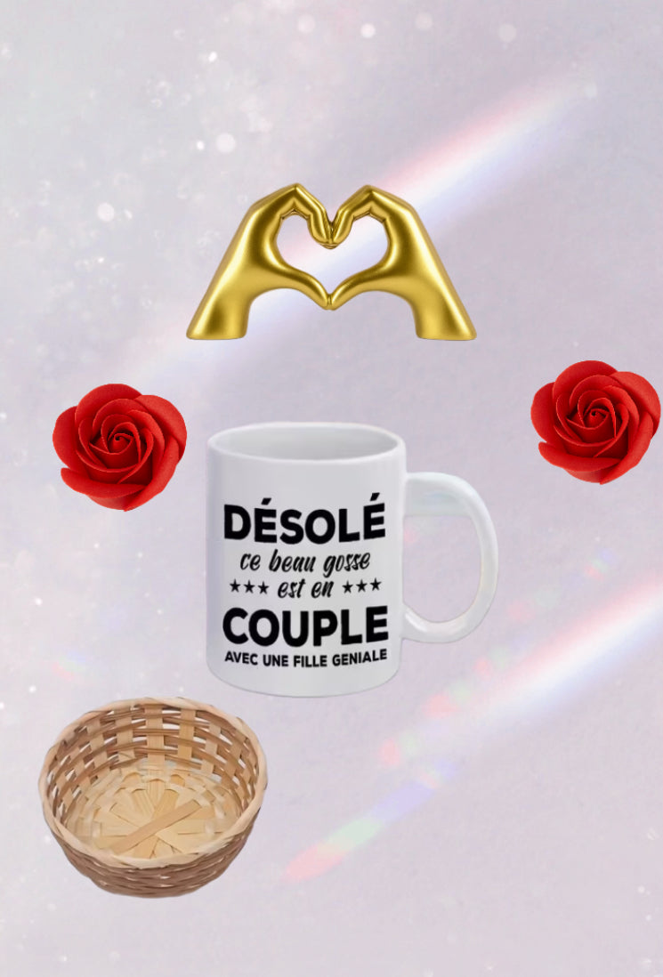 N22 ❤️ Coffret “Désolé ce beau gosse est en couple” – Édition Amour & Élégance